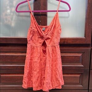 Coral Sleeveless Romper